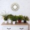 8" Round Off White Ceramic Accent Wall Mirror with Attached Hanging Loop, Decorative Vintage Decor for the Living Room, Bedroom, Hallway, and Entryway